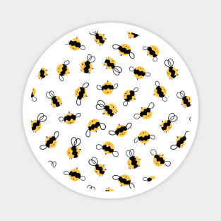 Cute bees bumblebee cartoon seamless pattern Magnet